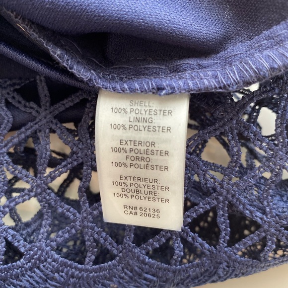 GUESS Navy Blue Lace Fit and Flare Dress Size 12 - Picture 12 of 17